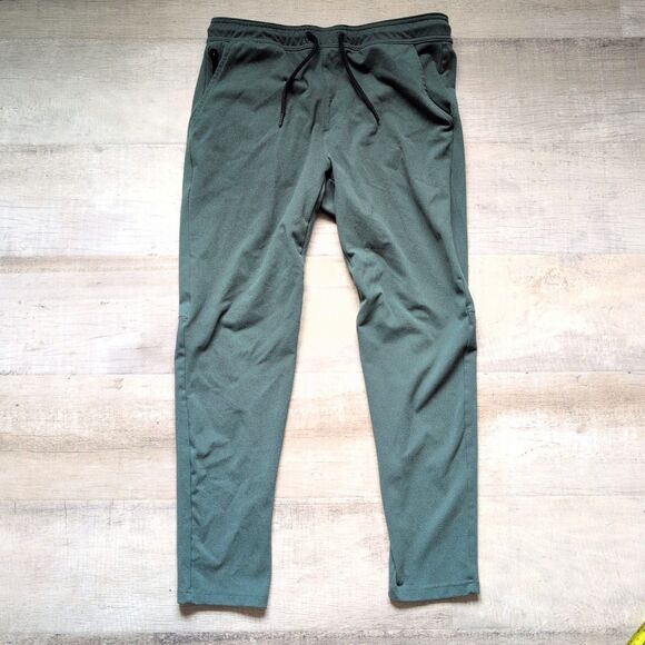 01 ALGO Quick Dry Performance Pants Joggers UPF 50 Moisture Wicking Green Medium - Picture 1 of 7